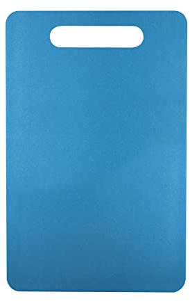 Fotouzy Plastic Utility Cutting Board with Handles, Food Safe PP Material, BPA Free, Dishwasher Safe, Thick Chopping Board, Large Size, Easy Grip Handle, for Kitchen (Blue)