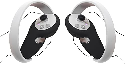 Geekria Controller Grip Cover Accessoires Compatible avec Pico Neo 4, Housse en Silicone Antidérapant Souple avec Protecteur de Capuchon à Bascule en Silicone pour Contrôleur VR (Noir)