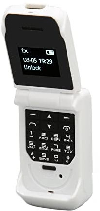 Telefono Cellulare Flip per Anziani, Mini Telefono Cellulare GSM 2G Facile da Usare per Bambini Anziani, Pulsanti Grandi Volume Alto, Schermo OLED da 0,66 Pollici, 32 + 64 MB, (Bianco)