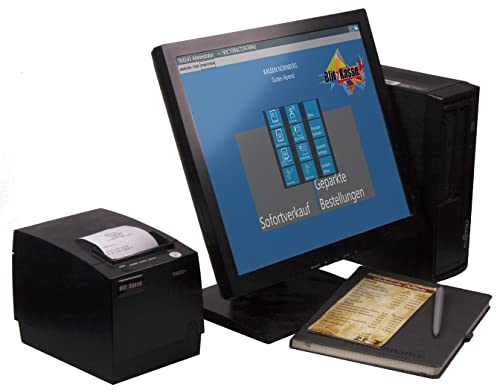 15 Touchscreen-Kasse für EINZELHANDEL (Kiosk, Lotto, Tabak-Laden, Döner-Lade usw.) mit Bondrucker, BlitzKasse Kassensoftware, TSE-Konform