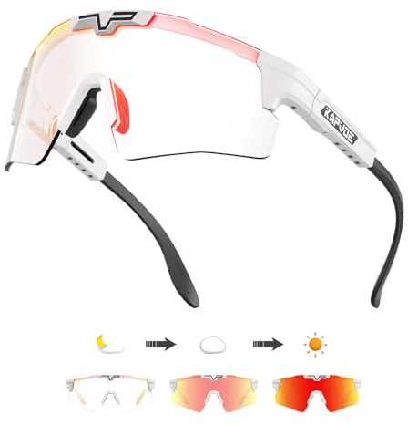 KAPVOE Photochrome Fahrradbrille Männer Frauen Klar Sport Sonnenbrille Einstellbare TR 90 Rahmen Mountainbike Sonnenbrille MTB Fahrradfahren K100