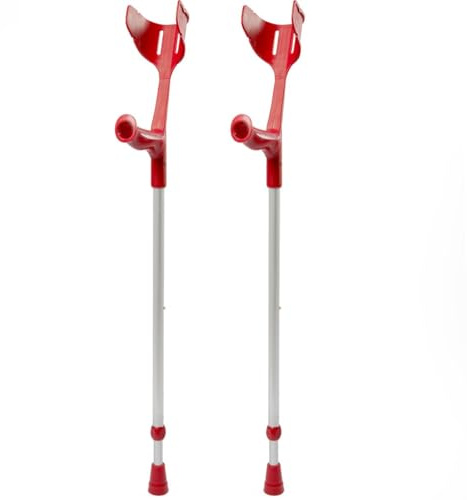 Pulox - Magic-Soft - Unterarmgehstütze mit Soft-Grip - max. 130 kg - Paar (2 Stk.) - Feuerrot