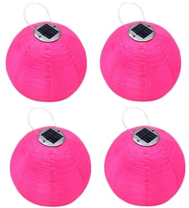 Yeehliny Solar Lampions außen Wetterfest 30cm Lampingions Lampion Solar Outdoor IP55 Wasserdicht Solarlaterne Hängende Nylon Laterne für Garten, Balkon, Hof, Hochzeit, Party Deko