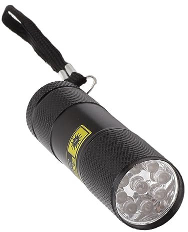 CDQL Kleine UV-Taschenlampe, UV-Taschenlampe, Schwarzlicht, Tragbare Mini-Taschenlampe, 9 LEDs, 395 Nm, Violettes Licht, Mini-Urin-Detektor-Licht für Hunde, Katzen, Trockene Flecken,
