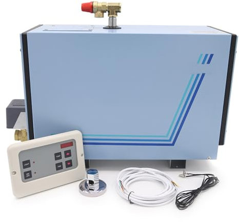 TAHALI Kit générateur de Sauna à Vapeur 4,5-15 KW Générateur de Vapeur Spa Générateur de Vapeur Auto-drainant, système de Douche à Vapeur en Acier Inoxydable pour Sauna Domestique,15000W