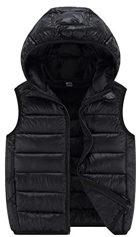 Leichte Daunenweste Jungen Mädchen 160, Daunenweste Warme Steppweste Ärmellose Jacke Mit Kapuze Kinderweste Outdoorjacke Gesteppte Winddichte Teddy Weste Übergangsjacke Steppweste 3-15 Jahre