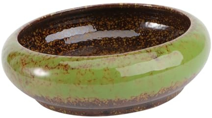 Didiseaon Pot de Fleurs Créatif Pot Pratique en Céramique Verte pour Plantes Aquatiques pour Décoration de Bureau et Intérieur