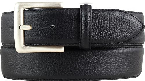 BELTINGER Herren-Gürtel aus gemasertem Leder mit Steppnaht 4 cm | Trachten-Gürtel mit Pigmentprägung 40mm Herren | Gürtel für die Lederhose 4cm | Schwarz 95cm