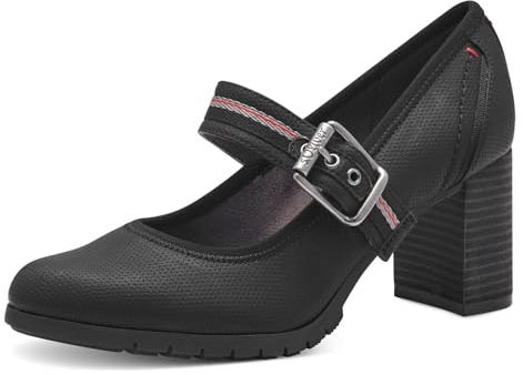 s.Oliver Damen Pumps mit Riemen mit Blockabsatz Bequem, Schwarz (Black), 39 EU