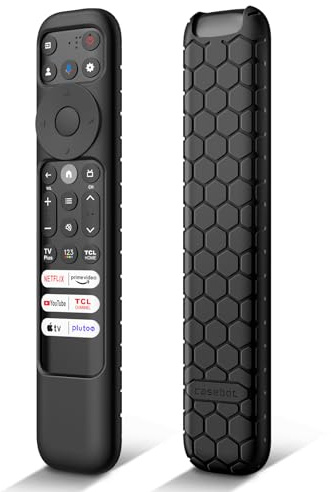 Fintie Protection Télécommande pour TCL Smart TV, Noir | RC813 FMB1 / RC902V FMR1 / RC923, Coque en Silicone pour Télécommande TCL Smart TV Q650G Q750G QM850G S450G S350G Série