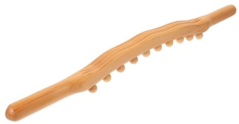 Holztherapie Massagewerkzeug mit Runden Perlen aus Buchenholz | Manuelles Körpermassagegerät, Glatte Kanten ohne Grat, für Zuhause und Büro