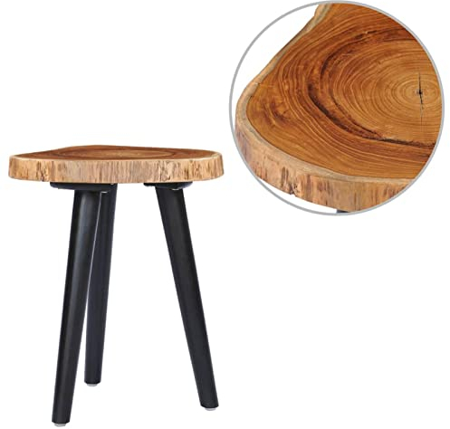Mengtu Couchtisch Wohnzimmertisch Beistelltisch Sofatisch Pflegeleicht Kaffeetisch Möbel Tisch für Schlafzimmer Wohnzimmer 40 x 45 cm Teak Massiv
