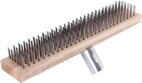 Shannan Drahtbesen Zur Moosentfernung Mit Stiel,Drahtbesen 20/30/45cm Stahlbesen,Edelstahl-Metalldrahtbesen,Wiederverwendbare Kratzbürste,Garagenbesen Strapazierfähig Für Gehweg,Terrasse,Deck Reinigung, KJKY5MSQG7TRALTI3