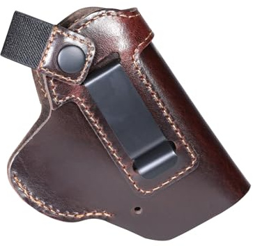 Taktisches Verdecktes Trageholster Aus Echtem Leder, Waffenholster Verdeckter Pistolenholster, Gürtelholster Taktische Pistolenholster Waffenholster,für Klein Und Großpistolen (Braun)