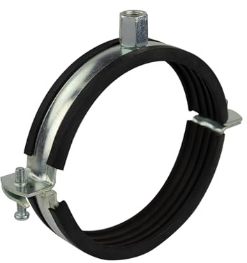 Rohrschelle Gelenkrohrschelle Rohrbefestigung Rohrhalterung Schallschutzeinlage 108-110 mm 5 Stück