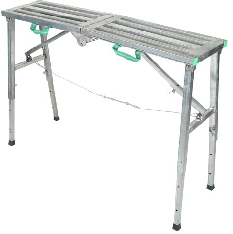 Plataforma de Trabajo Plegable Ajustable Banco de Escalera de Andamio de Aluminio, Pared de Tubería Engrosada, Tratamiento Galvanizado, Ocupación de Espacio Pequeño, Capacidad de