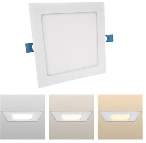Faretto Led da Incasso Quadrato luce Bianca,(3,6,12,18,24W)-(luce calda, naturale, fredda), diametro foro da 75 a 285 mm ideale per soffitto, segnapassi, scale (3000K-4000K-6500K, 3 watt)