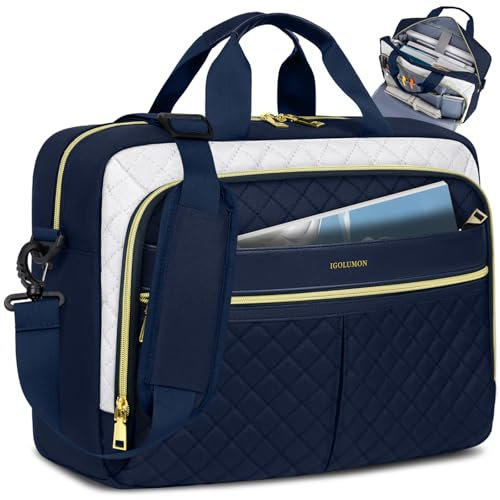 IGOLUMON Laptop Bags for Women 17.3 Inch Work Bags for Women Messenger Bag Computer Bag Laptop Briefcase for Business Office College Travel