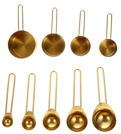 GALPADA 9piezas Herramientas Para Hornear Cuchara Medidora De Acero Inoxidable Para Cucharas Medidoras De Leche Para Uso Doméstico Cocina Repostería