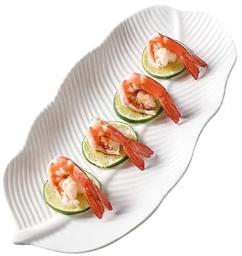 Plateau Céramique pour Sushi, Assiette en céramique en forme de feuille Assiette en feuille de bananier Assiette à poisson Assiette à sushi Assiette à dessert Assiette à gâteau Assiette à barbecue Vai