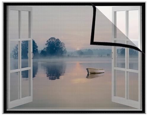 Filet Moustiquaire 85x170cm Garde L'air Frais En Circulation Pour Fenêtres Portes Avec Volet Roulant Noir