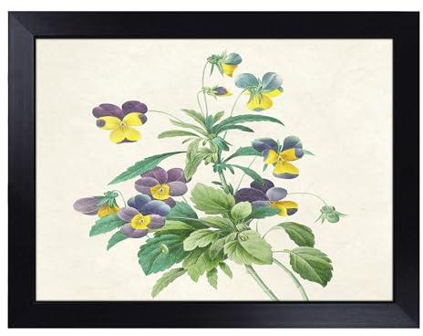 Wild Pansy Flowers By Pierre Joseph Redoute | Lap Tray with Bean Bag Cushions | Padded Cushion Base | Portable TV Tray Table for Eating, Working, Crafting, or Laptop Use