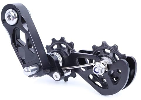 Fazvncv Tensor de cadena para bicicletas, protector de guía de cadena de bicicleta, aleación de aluminio, tensor de cadena de una sola velocidad, ajustador de velocidad