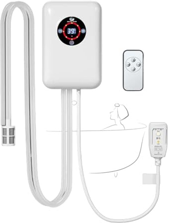 VCYEX Portable Heater Thermostat, Home Thermostat Adjustable 30-43°C Water Heaters Easy Installation for Hot Tub Adjustable Temperature 30℃-43℃White,8.6 * 5.8 * 2.9 inch