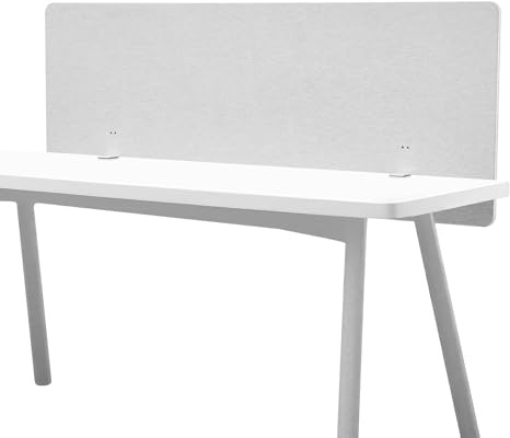 VEVOR Desk Divider Privacy Panel, 1524 x 610 mm Clamp-on Office Desk Partition, PET Cubicle Partition Panel, Workstation Privacy Divider with 2 C-Type Clamps for Office, Sturdy Room, Library