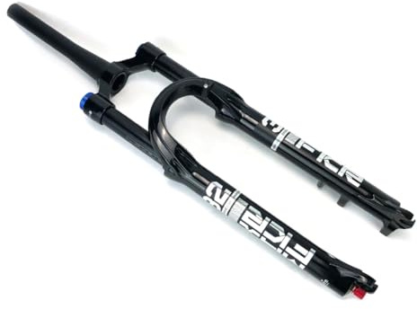 HZXQCVB Fourche À Suspension Air VTT 26 27,5 29'' Fourche De Vélo Fixation Rapide 9 X 100mm Course 120mm Réglage du Rebond Frein À Disque Fourche Avant Verrouillage Manuel(Black Tapered,29'')