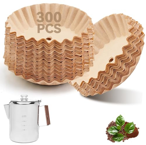 Lot de 300 filtres à café perforés compatibles avec percolateur COLETTI - Papier filtre jetable pour cafetière COLETTI 12 tasses