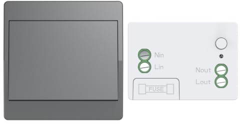 Aovrlcx Gris interruptor inalámbrico sin pila kit interruptor inalámbrico autoalimentado RF433 va y viene inalámbrico sin pila interruptor de botón con control remoto (Gris 1Gang 1V1)