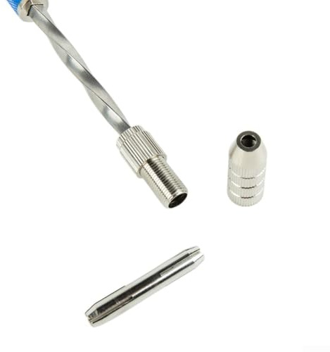 Juego de brocas manuales de 0,5-3 mm, azul, automático, 10 brocas pequeñas para modelos de madera y plástico, herramienta de mano de aluminio (juego A)