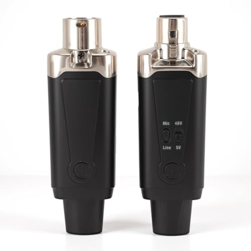 BONKZEBU Microfonico Wireless Trasmettitore e Ricevitore XLR Wireless UHF, Ricevitore Trasmettitore UHF, per Microfono a Condensatore Dinamico Concerto Dal