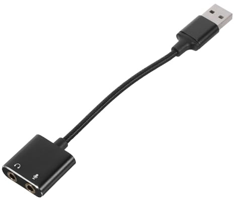 Black External Sound Card Adapter for PC and Tablets | Aluminium Alloy and Pvc Build, Plug and Play Setup, Stable Sound Quality for Audio Experience