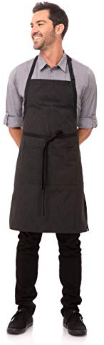 Chef Works Unisex Butcher Apron with Contrasting Ties, Pinstripe, One Size