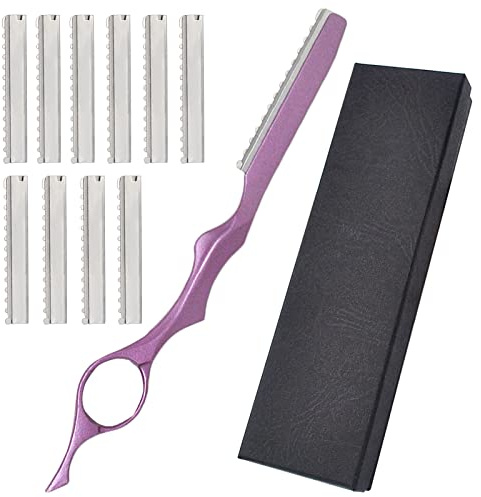 Hairstyling-Rasierer aus Edelstahl, lackiert, Ausdünnungs-Rasiermesser, für Federschnitte, professionelles Design