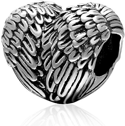 Fjäderberlock 925 sterling silver vinge berlock ängel berlock kärlek berlock årsdag berlock för Pandora berlock armband