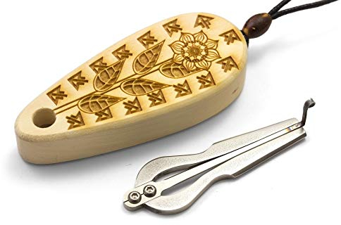 Oberton Pro -=Sonnenblume=- Maultrommel (Russisch Vargan) mit Zedernschutzhülle. Bestes einfaches Mundinstrument für Anfänger!