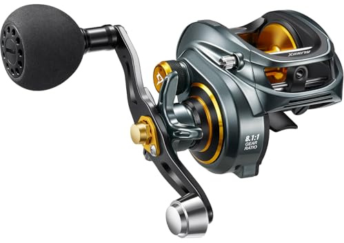 Piscifun Alijoz 300 Baitcaster Fishing Reel,Aluminum Frame Baitcasting Reel, 33Lbs Max Drag, 8.1:1 Gear Ratio, Freshwater & Saltwater Low Profile Casting Reel for Musky (Right Handed)