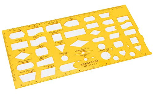 Multifunktionale Zeichenschablonen Set, Kunststoff Architektur Messlineal, Geometrische Schablonen für Büro und Schule