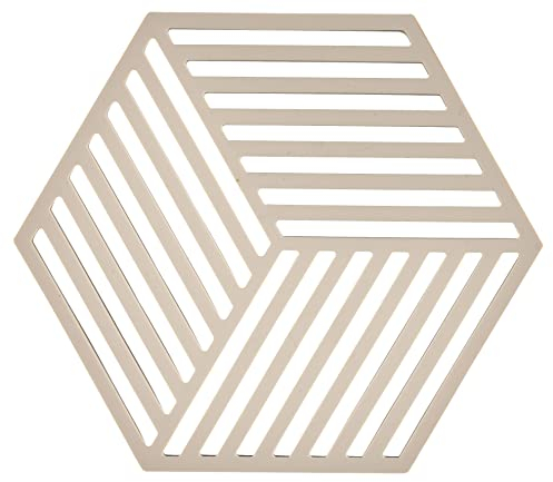 Zone Denmark Hexagon Topfuntersetzer Hitzebeständig, Silikon Untersetzer, Praktische und Dekorative Topf-Untersetzer, Spülmaschinenfest, 16 x 14 cm, Desert