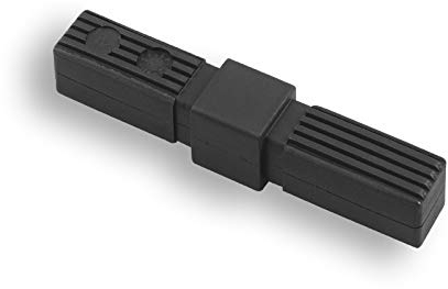 1 connecteur de tuyau carré plastique/polyamide noir (20 x 20 x 1,5 mm, 2 broches)