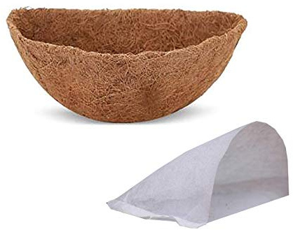 WYSRJ Pots de fleurs ronds en fibre de coco en forme de demi-lune avec doublure en tissu non tissé pour réduire les fuites de sol et d'eau