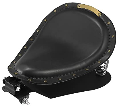 Motoforti Motorcycle Solo Driver Seat Saddle Cushion with Spring Base Mounting Bracket Kit for Harley Sportster XL883 1200 Chopper Bobber
