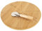 E&W Round Bamboo Pizza Cutting Board with Pizza Cutter, 33cm
