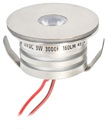VBLED 3W LED Mini Spot, Einbaustrahler 3000K Warmweiß, 12VDC Dimmbar, Aluminium, IP44 leuchtet vorne & seitlich