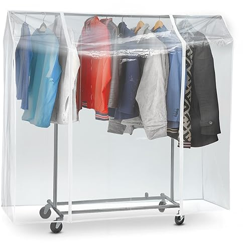Tatkraft Anwalt – klädklädklädskydd genomskinligt, med 2 dragkedjor, skyddskläder från sol, damm, smuts, lukt, regn, storlek 130 x 160 x 60 cm