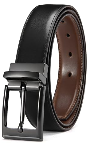 CHAOREN Gürtel Herren Leder 1 Stück, Ledergürtel Herren Reversibel Ein Braun Schwarz 32mm, Männer Wendegürtel für Anzug Business und Formelle