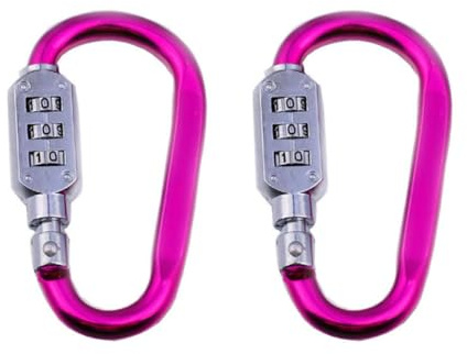 3-Digit Combination Padlock Carabiner Buckle Clip - Luggage Code Lock Carabiner Keychain for Backpack Travel Outdoor